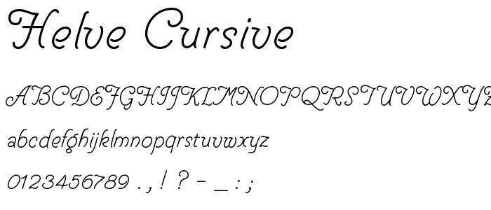 Helve Cursive font